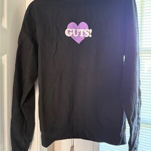 Olivia Rodrigo Guts Black Sweater with Purple Heart